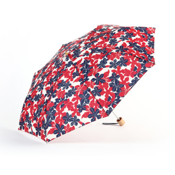 Cheap flower custom print bright color rain umbrella